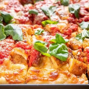Chicken Parmigiana Grandma Pizza